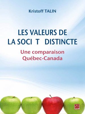cover image of Les valeurs de la société distincte